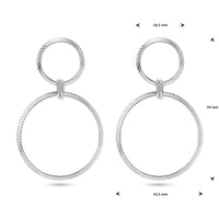 vDam Oorhangers Cirkels Gediamanteerd Zilver Gerhodineerd 1338552