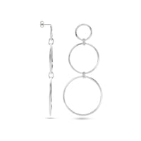 vDam Oorhangers Cirkels Gediamanteerd Zilver Gerhodineerd 1338553