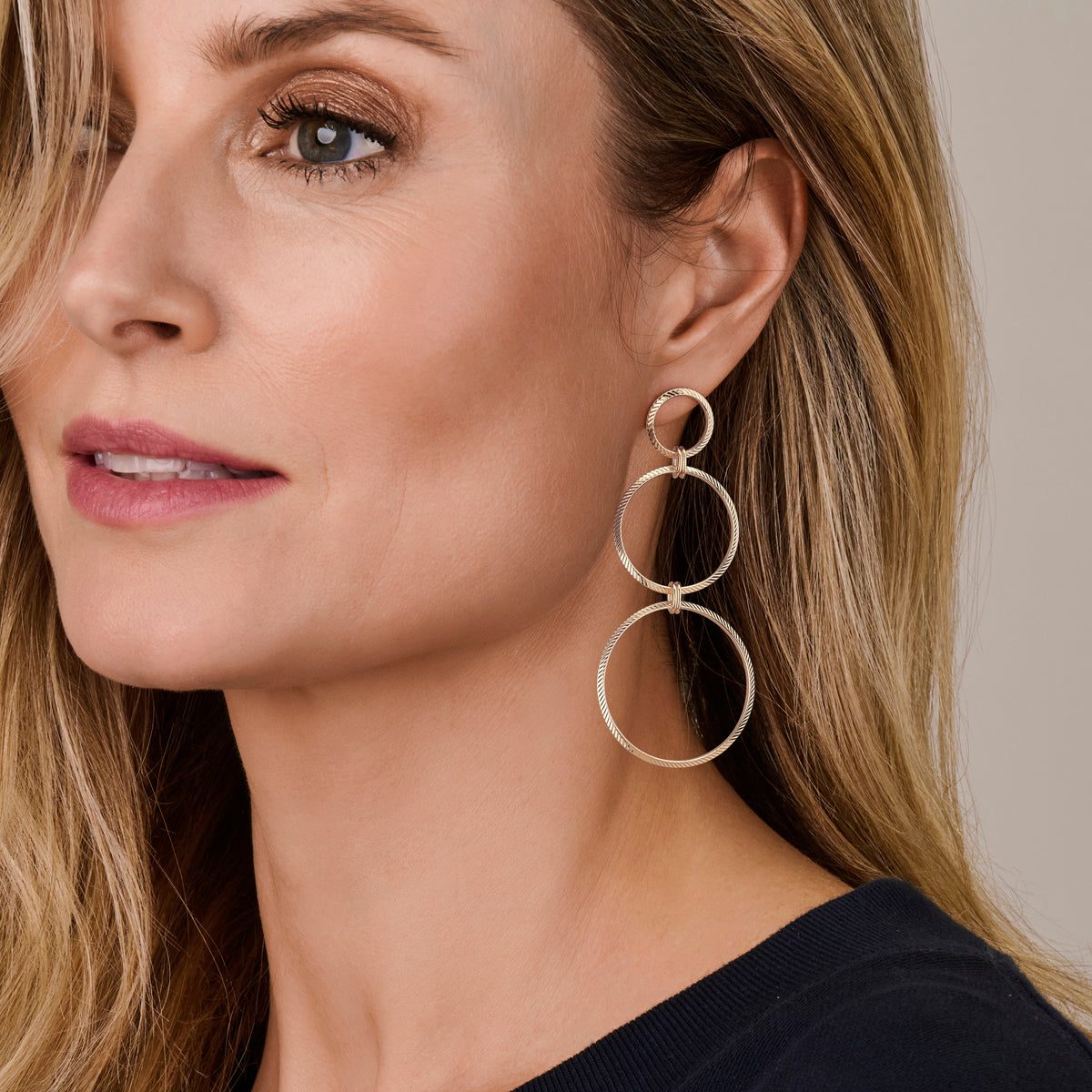 vDam Oorhangers Cirkels Gediamanteerd Zilver Gerhodineerd 1338553