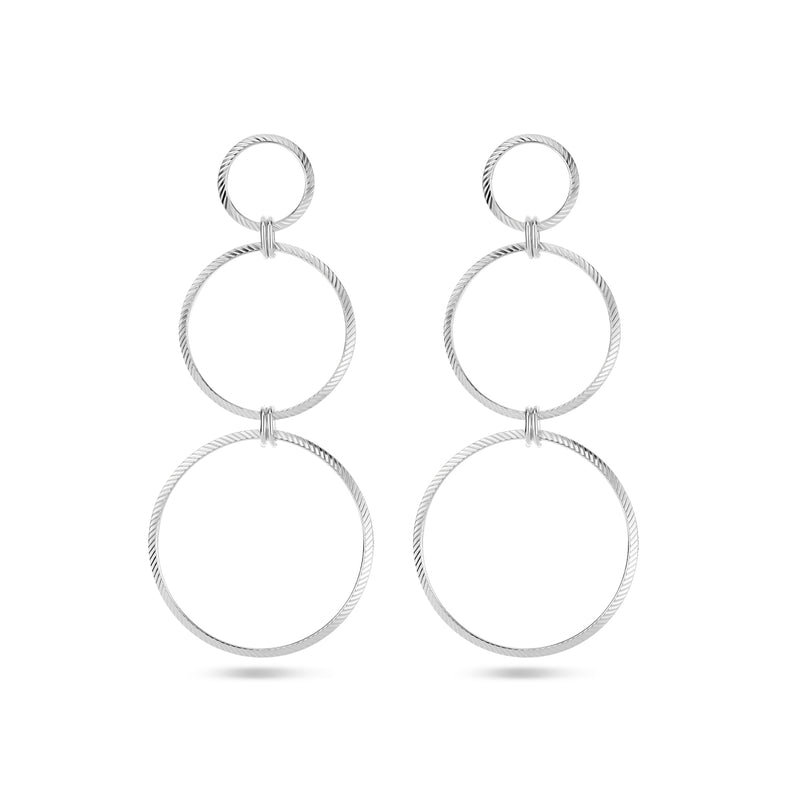 vDam Oorhangers Cirkels Gediamanteerd Zilver Gerhodineerd 1338553