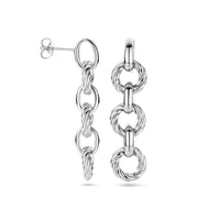 vDam Oorhangers Cirkels Gedraaid Zilver Gerhodineerd 1338628