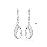 vDam Oorhangers Druppel Brisur Haak Poli/mat 33 Mm Zilver Gerhodineerd 1340044