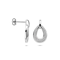 vDam Oorhangers Druppel Zirkonia 19 Mm Zilver Gerhodineerd 1341319