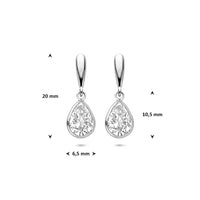 vDam Oorhangers Druppel Zirkonia 20 Mm Zilver Gerhodineerd 1341723