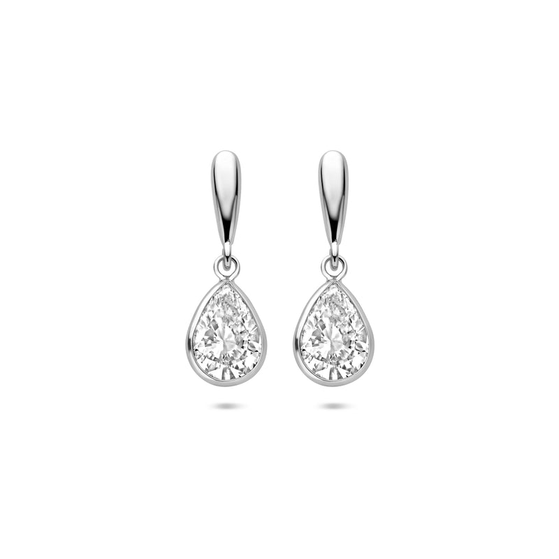 vDam Oorhangers Druppel Zirkonia 20 Mm Zilver Gerhodineerd 1341723