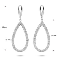 vDam Oorhangers Druppel Zirkonia 43 Mm Zilver Gerhodineerd 1341918