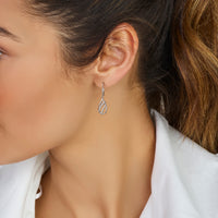 vDam Oorhangers Druppel Zirkonia Brisur Haak 33 Mm Zilver Gerhodineerd 1340045