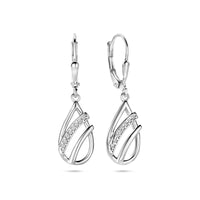 vDam Oorhangers Druppel Zirkonia Brisur Haak 33 Mm Zilver Gerhodineerd 1340045