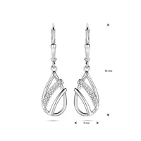 vDam Oorhangers Druppel Zirkonia Brisur Haak 33 Mm Zilver Gerhodineerd 1340045