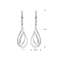 vDam Oorhangers Druppel Zirkonia Brisur Haak 34 Mm Zilver Gerhodineerd 1340046