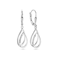 vDam Oorhangers Druppel Zirkonia Brisur Haak 34 Mm Zilver Gerhodineerd 1340046