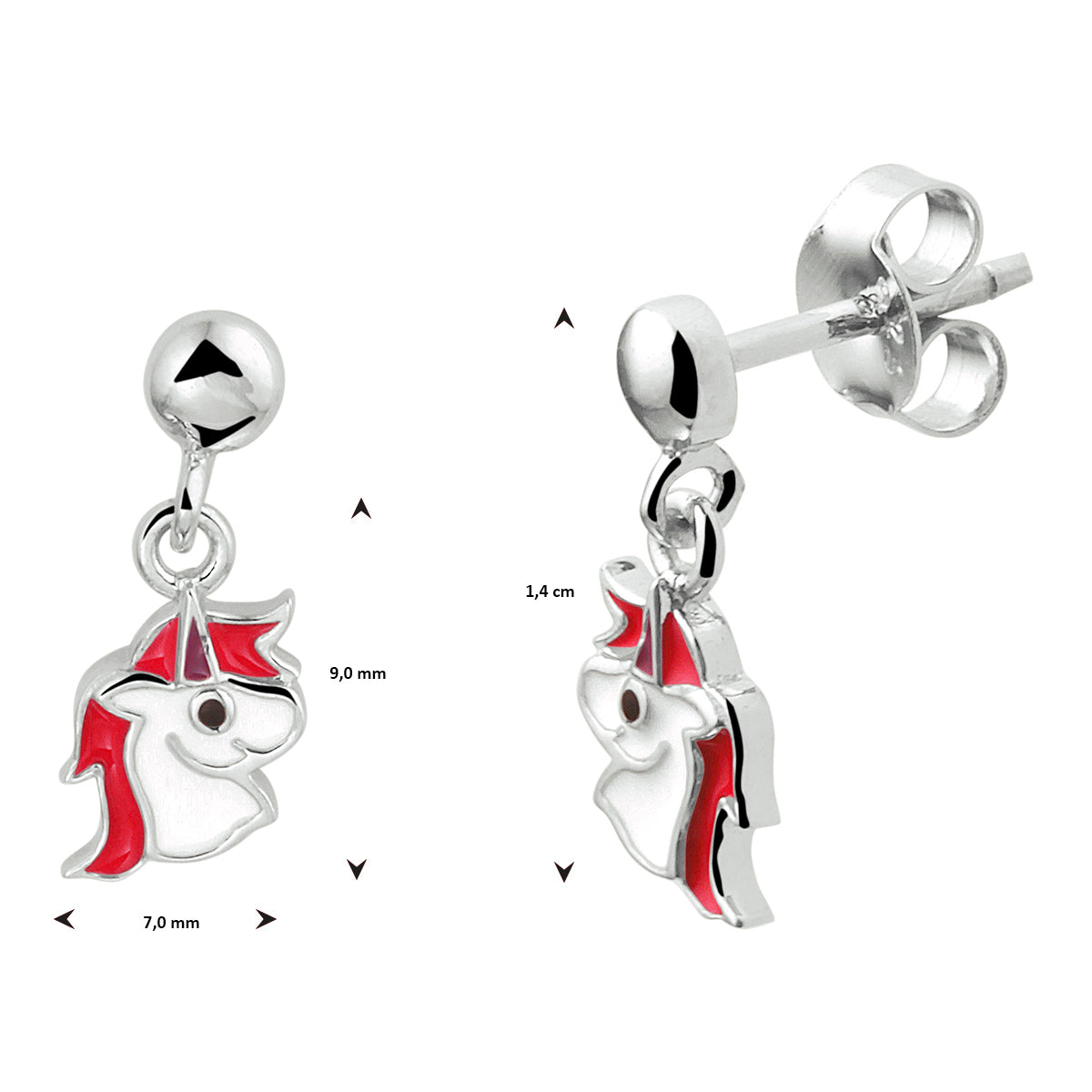 vDam Oorhangers Eenhoorn Zilver Gerhodineerd 1333145