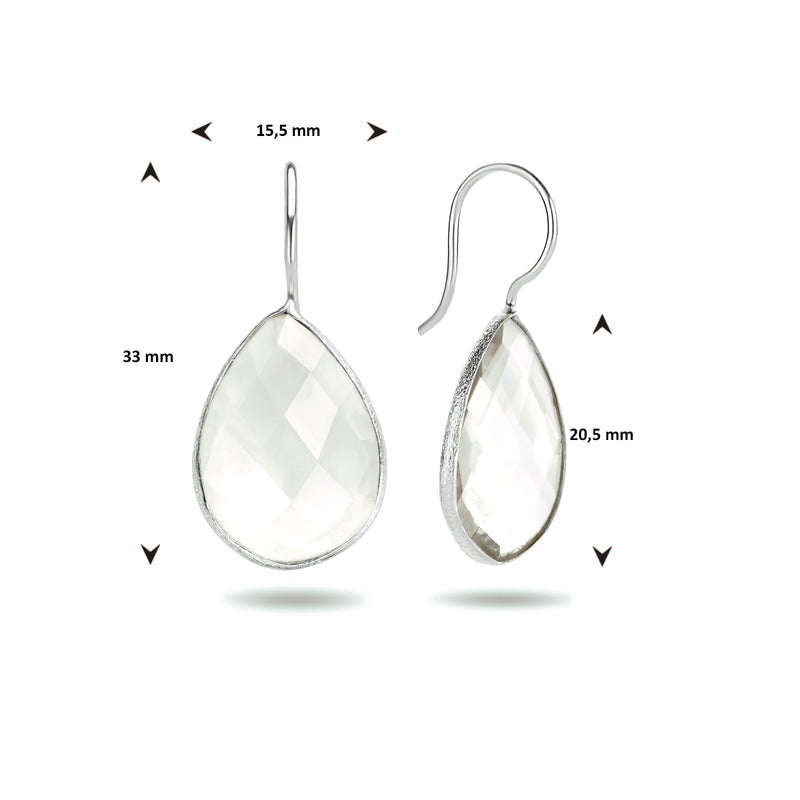 vDam Oorhangers Franse Haak Zilver Wit 1021737