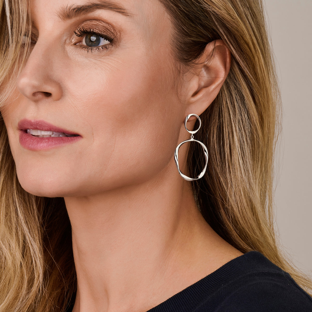 vDam Oorhangers Gedraaid 66 Mm Zilver Gerhodineerd 1341735