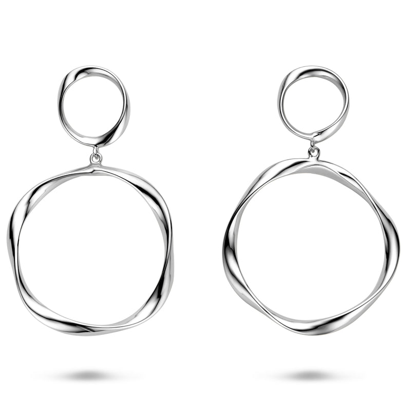 vDam Oorhangers Gedraaid 66 Mm Zilver Gerhodineerd 1341735