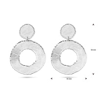 vDam Oorhangers Gescratcht Cirkels 50 Mm Zilver Gerhodineerd 1340448