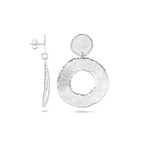 vDam Oorhangers Gescratcht Cirkels 50 Mm Zilver Gerhodineerd 1340448