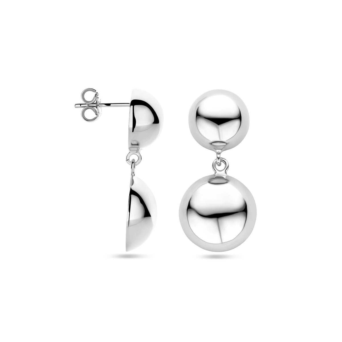 vDam Oorhangers Half Bol 31 Mm Zilver Gerhodineerd 1340517