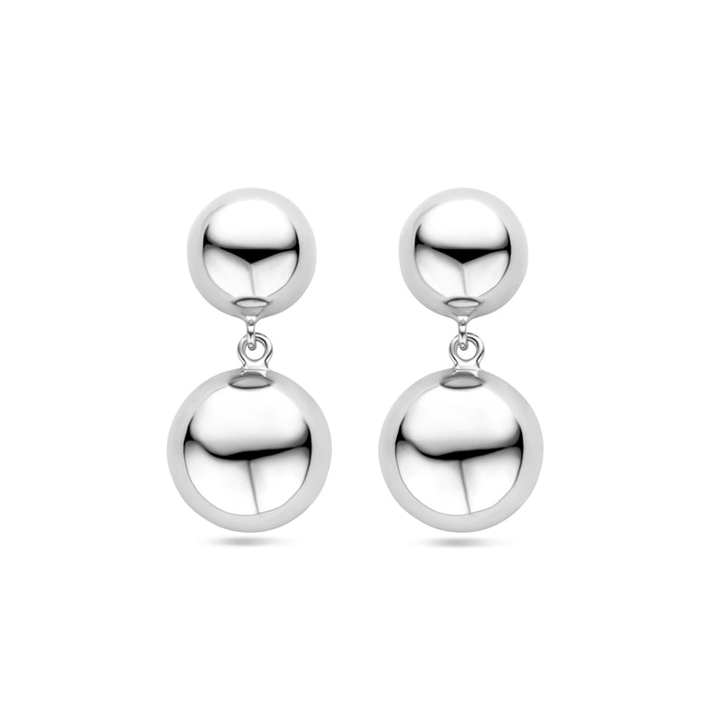 vDam Oorhangers Half Bol 31 Mm Zilver Gerhodineerd 1340517