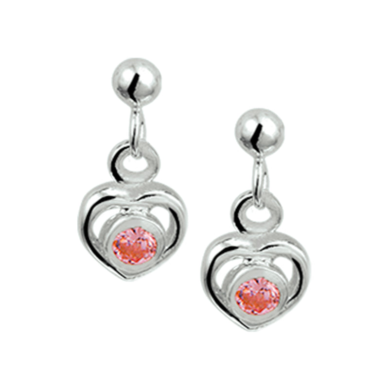 vDam Oorhangers Hart Strass Zilver Wit 1019450