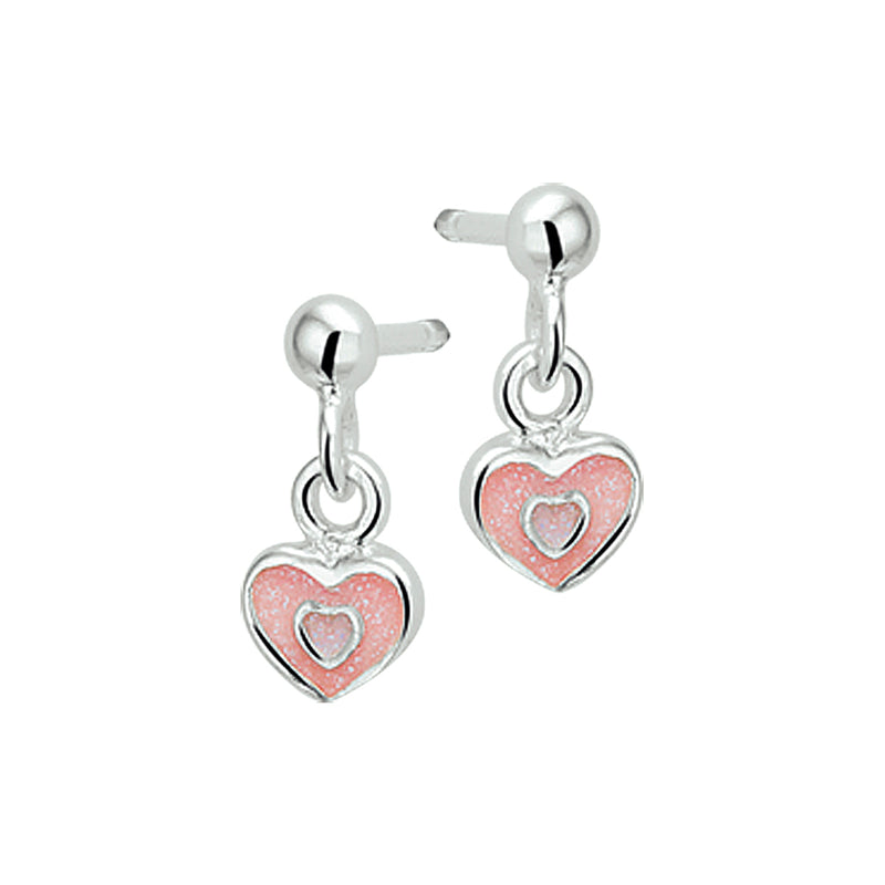 vDam Oorhangers Hart Zilver Wit 1019441