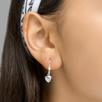 vDam Oorhangers Hart Zirkonia Brisur Haak Zilver Wit 1015868