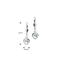 vDam Oorhangers Hart Zirkonia Brisur Haak Zilver Wit 1015868