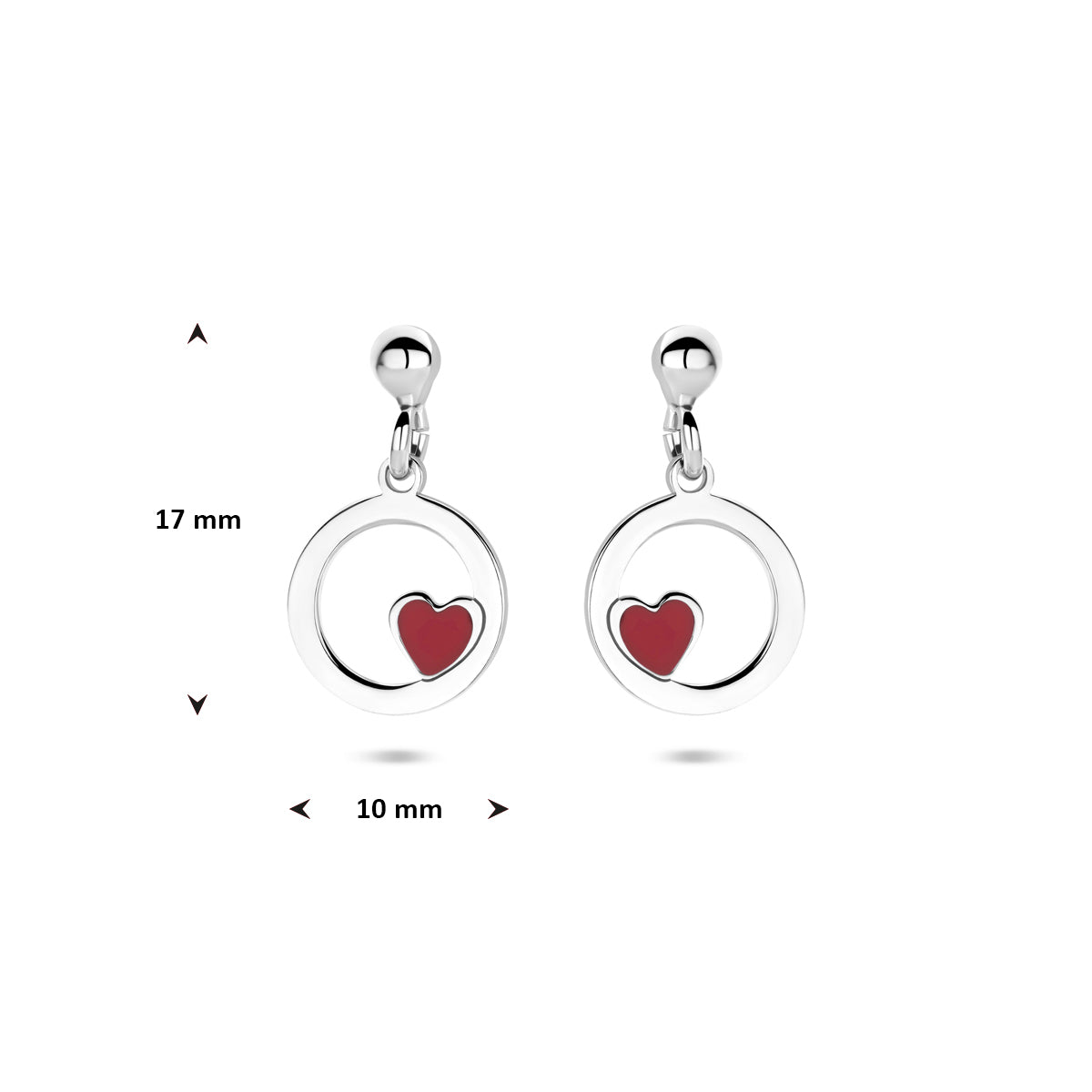 vDam Oorhangers Hartje 17 Mm Zilver Gerhodineerd 1341862