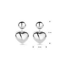 vDam Oorhangers Hartje 32 Mm Zilver Gerhodineerd 1340053