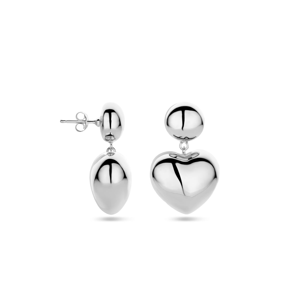 vDam Oorhangers Hartje 32 Mm Zilver Gerhodineerd 1340053