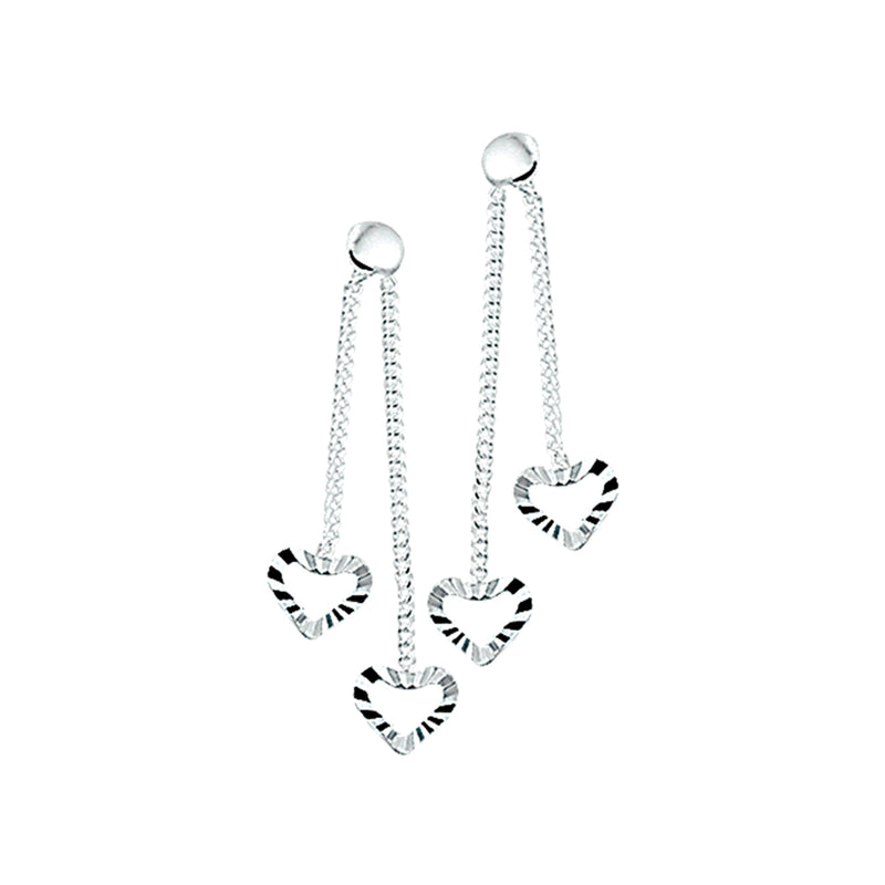 vDam Oorhangers Hartje Gediamanteerd Zilver Gerhodineerd 1327459