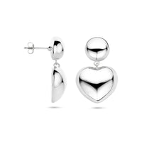 vDam Oorhangers Hartjes 32 Mm Zilver Gerhodineerd 1340736