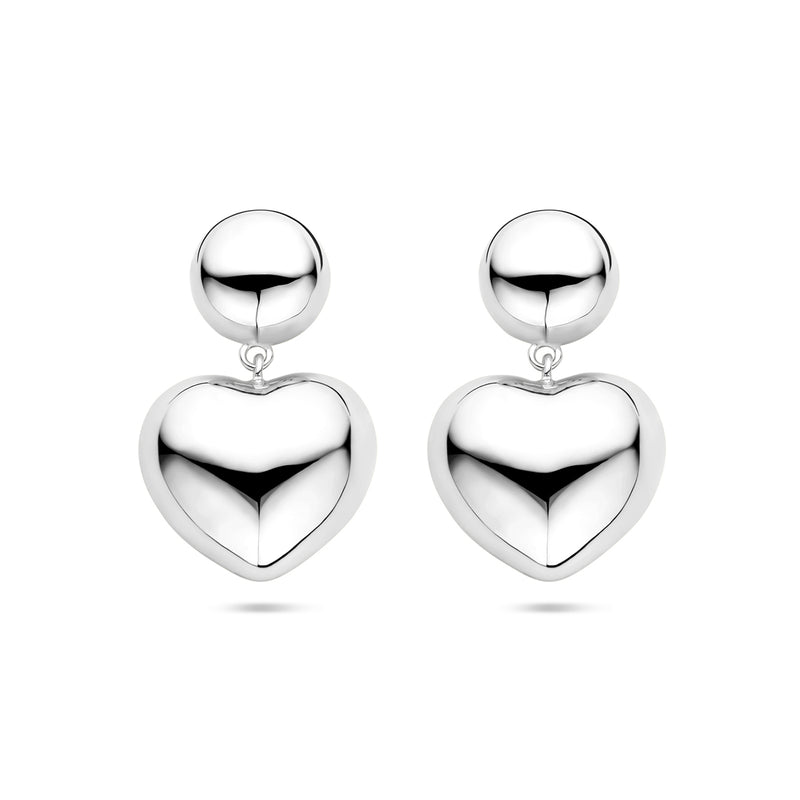 vDam Oorhangers Hartjes 32 Mm Zilver Gerhodineerd 1340736