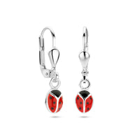 vDam Oorhangers Lieveheersbeestje Zilver Wit 1021809