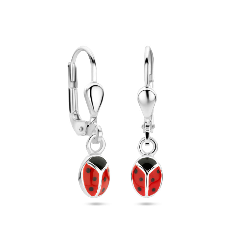 vDam Oorhangers Lieveheersbeestje Zilver Wit 1021809