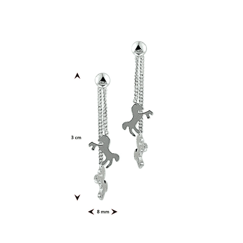 vDam Oorhangers Paard Zilver Wit 1001177