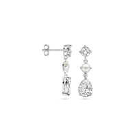 vDam Oorhangers Parel En Zirkonia 20 Mm Zilver Gerhodineerd 1339784