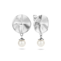 vDam Oorhangers Parel Rondje Poli/mat Zilver Gerhodineerd 1335416