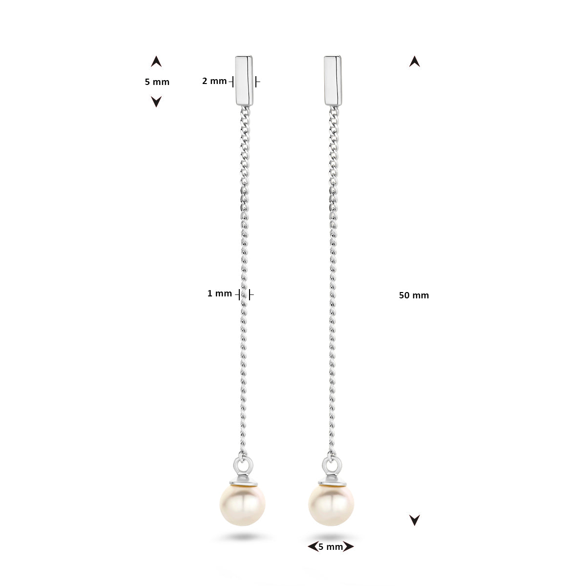 vDam Oorhangers Parel Zilver Gerhodineerd 1338446