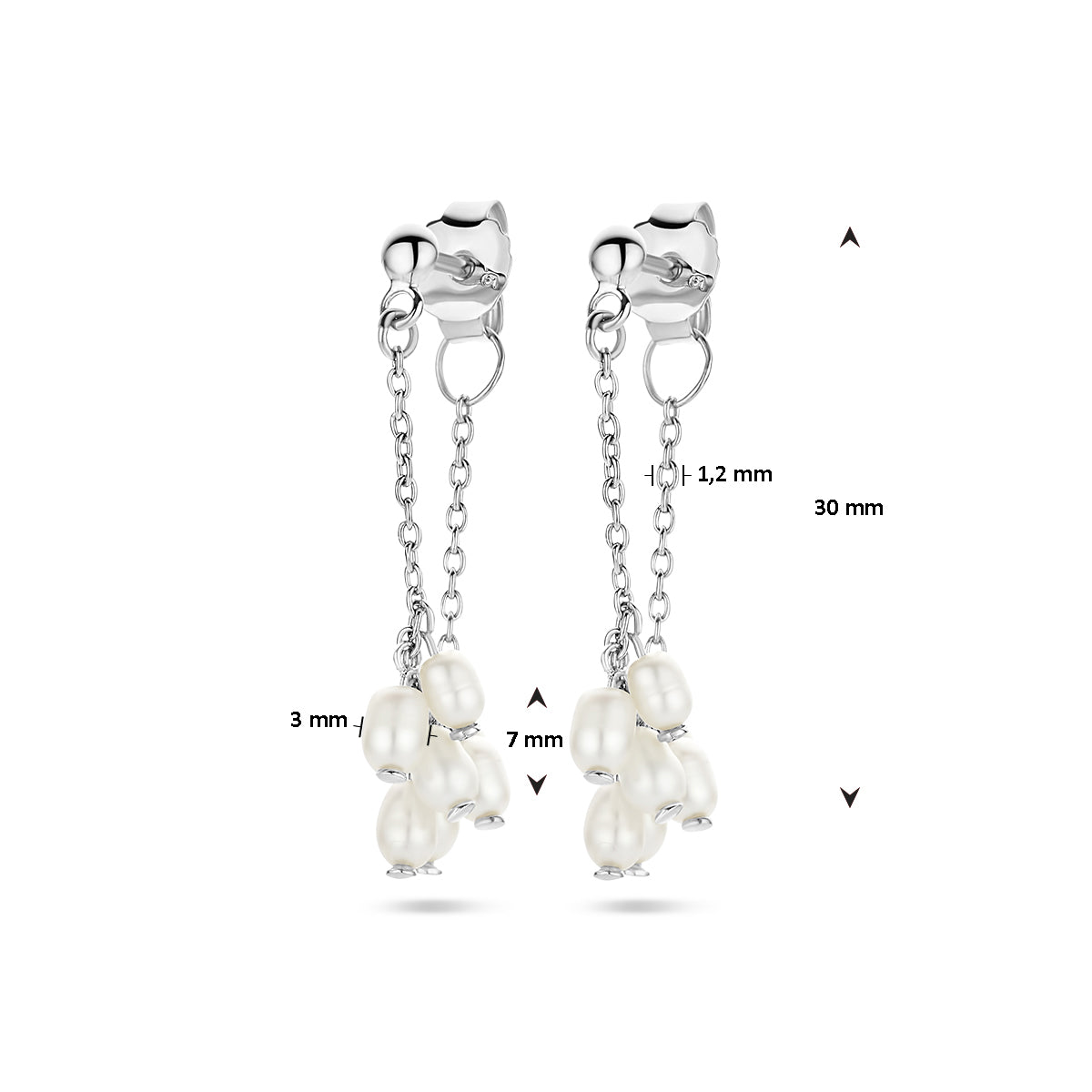 vDam Oorhangers Parels Zilver Gerhodineerd 1336931