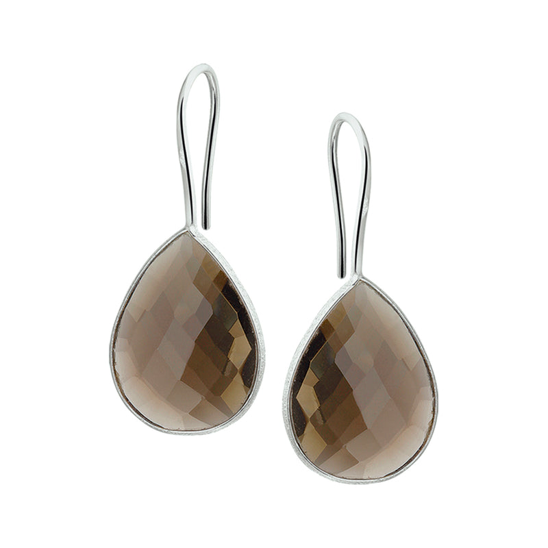 vDam Oorhangers Rookkwarts Franse Haak Zilver Wit 1019830