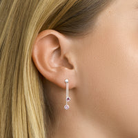 vDam Oorhangers Roze Zirkonia Zilver Wit 1001879