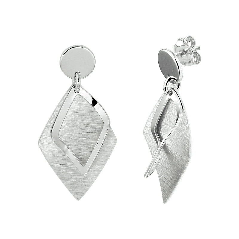 vDam Oorhangers Ruit Poli/mat Zilver Gerhodineerd 1333313