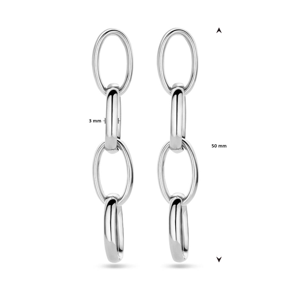 vDam Oorhangers Schakel 50 Mm Zilver Gerhodineerd 1340010