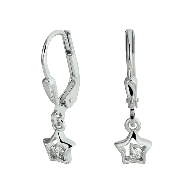 vDam Oorhangers Ster Zirkonia Brisur Haak Zilver Gerhodineerd 1329918