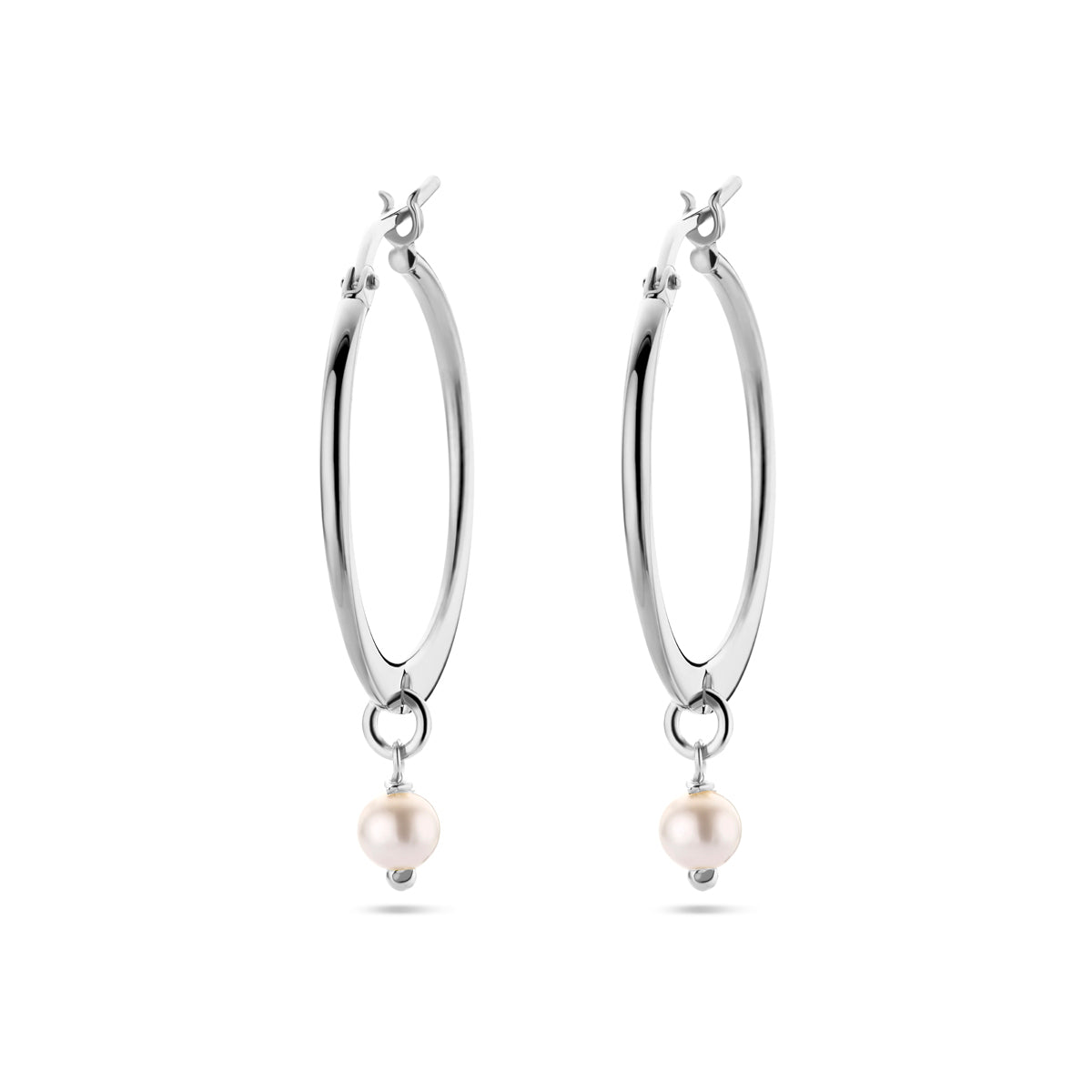 vDam Oorhangers Synth Parel Zilver Gerhodineerd 1338256