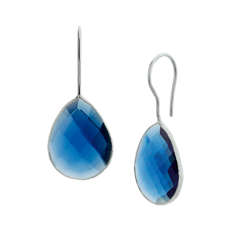 vDam Oorhangers Synth Saffier Franse Haak Zilver Wit 1019828