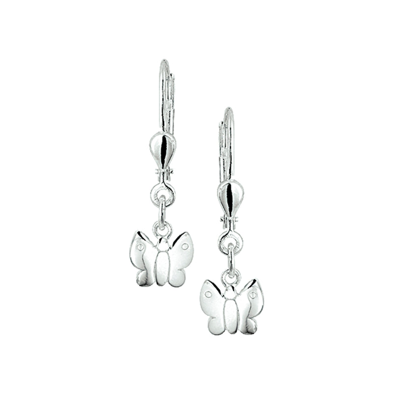 vDam Oorhangers Vlinder Brisur Haak Zilver Wit 1001203