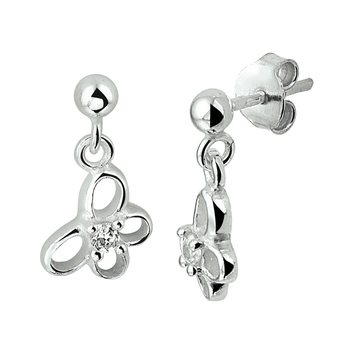 vDam Oorhangers Vlinder Zilver Gerhodineerd 1327401