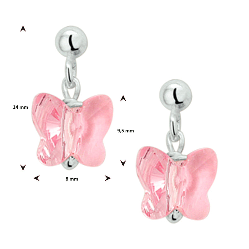 vDam Oorhangers Vlinder Zilver Wit 1019477